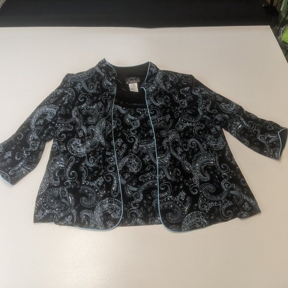 Alex Evenings Size 3X Two-Piece Top Black and Teal - Picture 16 of 16
